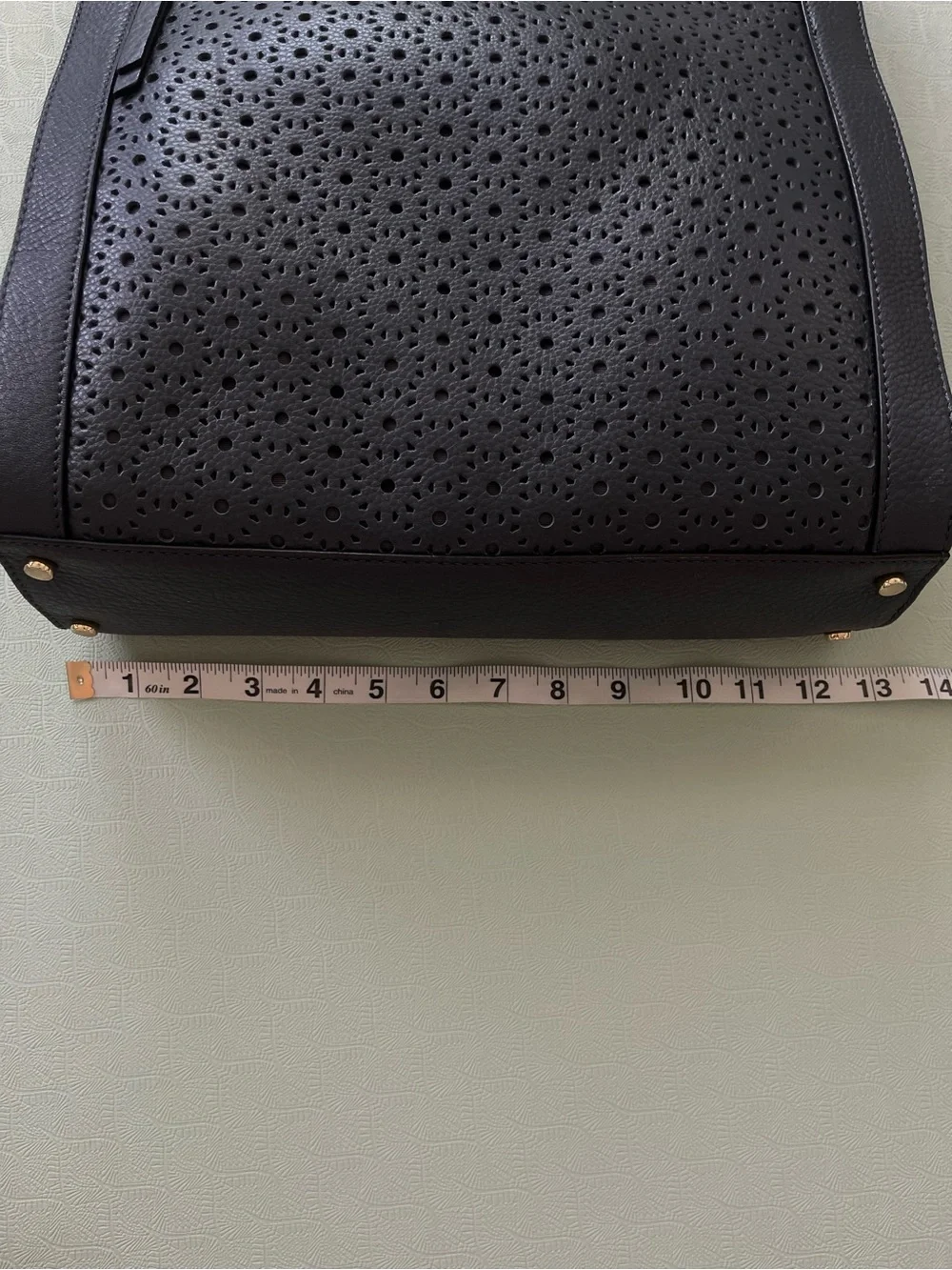 kate spade New York Vintage Gray Lasercut Leather Shoulder Bag